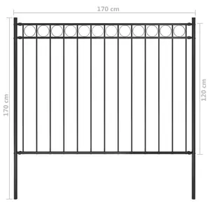 Pape Black Metal Fence Panels 170cm H x 170cm W