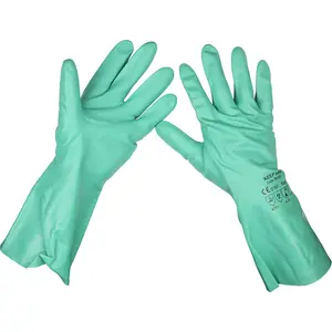 Durable 330mm Cuffed Nitrile Gauntlets - Chemical Resistant Gloves for All Sizes