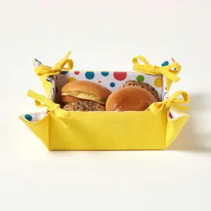 Homescapes Multi Colour Polka Dot Reversible Bread Basket