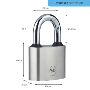 Yale Medium duty Block Iron Disc Open shackle Padlock (W)40mm