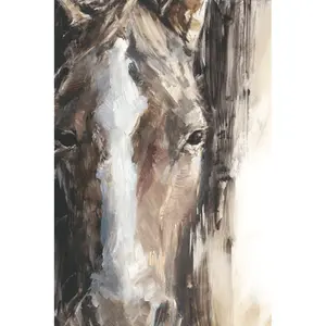 Cropped Equine Study II by Ethan Harper - Wrapped Canvas Painting 30cm H x 20cm W