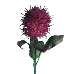 Pack of 6 x 70cm Globe Thistle Purple Ball Artificial Flower Stem