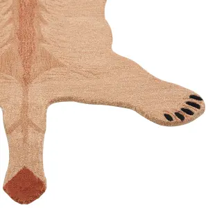 Wool Kids Rug Lion 100 x 160 cm Beige MUFASA