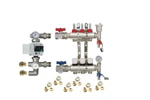 Warmer System Underfloor Heating 3 Port PSW Manifold with Wilo Para Pump and Blending Valve Set