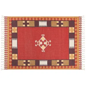 Cotton Kilim Area Rug 160 x 230 cm Multicolour PARAKAR