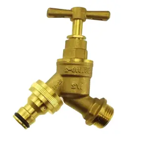 1/2" Outside Garden Brass Tap Elbow Adaptor Pipe Bib Hose