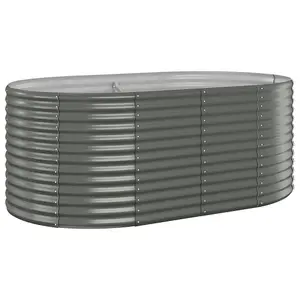 Berkfield Garden Planter Powder-coated Steel 175x100x68 cm Grey