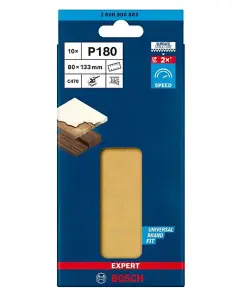 BOSCH Dual Application BEST for Wood & Paint Sanding Sheets (Rectangle 80 x 133mm - 10/Pk) For: Bosch GSS 160 & GSS 18V-10 Sanders