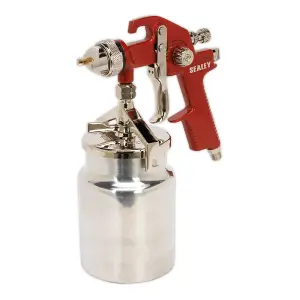 Sealey HVLP Suction Feed Spray Gun Brass Air Cap - 1.7mm Set-Up HVLP740