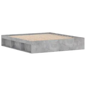 Berkfield Bed Frame Concrete Grey 180x200 cm Super King Size