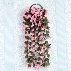 Pink Artificial Hanging Flowers Simulation Decoration Violets