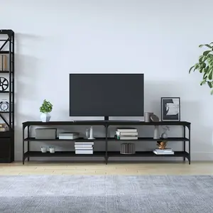 Berkfield TV Cabinet Black 200x30x50 cm Engineered Wood and Metal