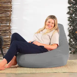 Veeva Recliner Indoor Outdoor Bean Bag Grey Bean Bag Chair