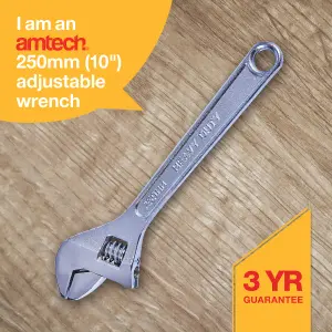 Amtech C2000 250mm (10") Adjustable wrench with 30mm (1") jaw opening