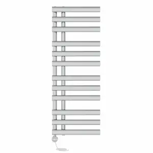 Right Radiators Prefilled Thermostatic Electric Heated Towel Rail Oval Column Rads Ladder Warmer - 1200x450mm Chrome