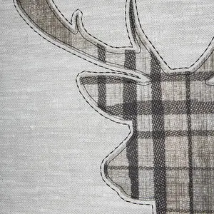 Tartan Stag Printed Canvas Stitched Wall Art