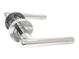 Door Handles T Bar Cossima Straight Lever on Rose Latch - Chrome 125mm