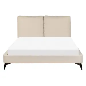 Boucle EU Double Size Bed Beige MELLE