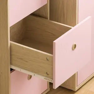 Junior Vida Neptune Pink & Oak 3 Drawer Desk Children Kids Furniture