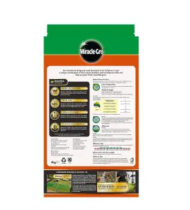 Miracle-Gro Thick R Lawn Grass Seed Fertiliser Soil Improver Nitrogen Feed 4kg