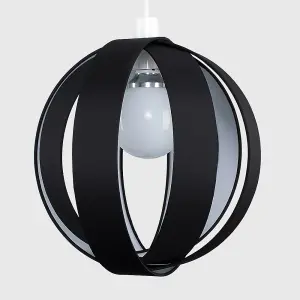 ValueLights J90 Black Modern Fabric Globe Ceiling Pendant Light Shade