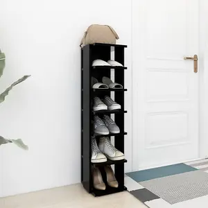 Shoe Cabinet Black 27.5x27x102 cm Engineered Wood