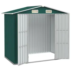 Berkfield Garden Shed Green 205x129x183 cm Galvanised Steel