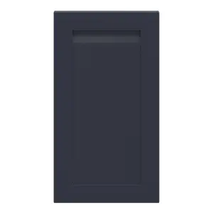 GoodHome Garcinia Integrated handle Matt navy blue Shaker Highline Cabinet door (W)400mm (H)715mm (T)20mm