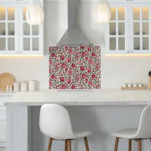 Cath Kidston Strawberry Gardens Glass Splashback - Red (900x750mm)