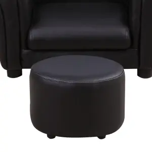 HOMCOM Kids Sofa Chair Set Armchair Seating Seat Bedroom Playroom Stool Black