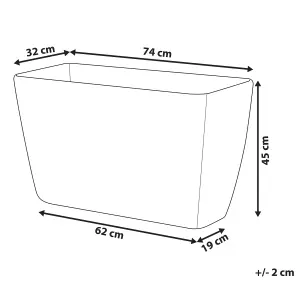 Flower Pot Stone Grey 74 x 32 x 45 cm BARIS