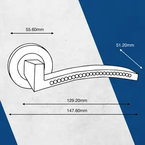 UAP Oro&Oro - Azore Swarovski Round Rose Lever Door Handle in Polished Chrome - Internal Doors