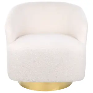 Armchair LAVIK Swivel Boucle Cream