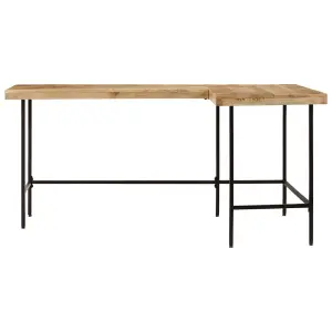 Berkfield Desk 165x110x77 cm Solid Wood Mango and Iron