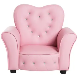 HOMCOM Kids Mini Sofa Children Armchair Seating Chair Girl Princess Sponge PVC