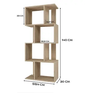 4P Fiesta Freestanding Bookcase Sonoma Oak