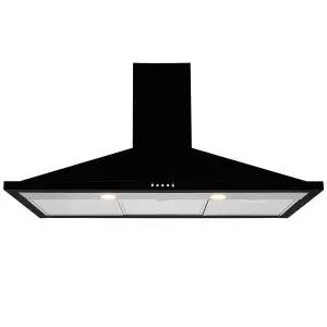 Leisure H102PK Stainless steel Chimney Cooker hood (W)100cm - Black