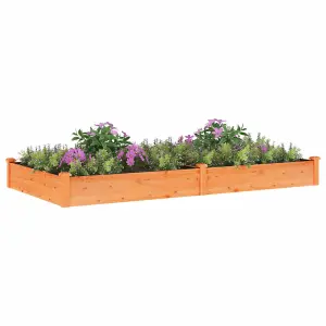 Berkfield Garden Raised Bed with Liner Brown 240x120x25 cm Solid Wood Fir