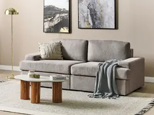 3 Seater Fabric Sofa Taupe ALLA