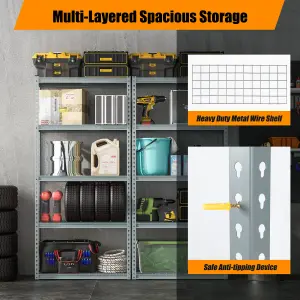 Costway 5-Tier Garage Storage Shelves Adjustable Heavy Duty Metal Storage Shelving Unit 40 x 91 x 183 cm