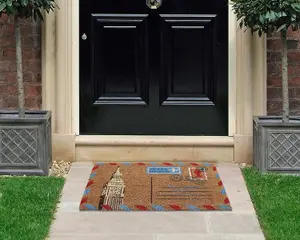 Coco&Coir Natural Coir Rubber Backed Eco-Friendly Indoor Outdoor Heavy Duty Entrance Door Mat 45 x 75 cm THE MAIL