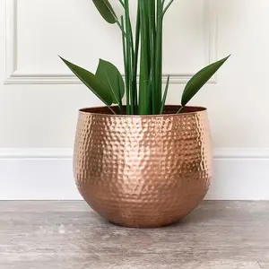 Melody Maison Large Copper Hammered Metal Planter