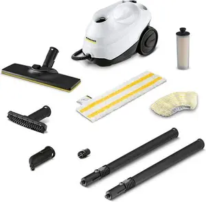 Karcher SC 3 Easyfix Steam Cleaner, 1900W, 3.5 Bar, 1L, 75M², Heats In 30S, Includes Floor Cleaning Kit, Descaling Cartridge, Nozzles, White