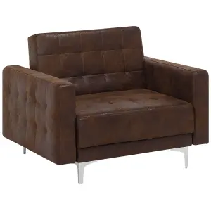 Armchair ABERDEEN Faux Leather Brown