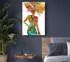 Woman Of The City Canvas Print Wall Art - Medium 20 x 32 Inches