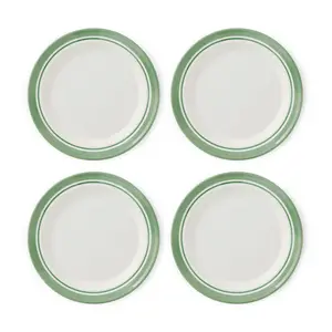 Potter's Stripe Set Of 4 Dinner Plates (Set of 4) Green