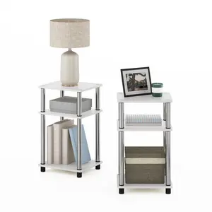 Colwyn 2 Piece Side Table Set White Oak/Chrome