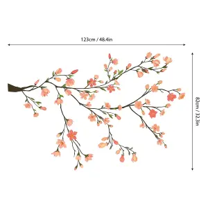 Walplus Delicate Peach Branch Wall Stickers Mural Decal Room Décor