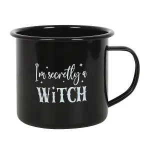 Something Different Im Secretly A Witch Enamel Mug Black/White (One Size)