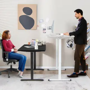 Costway 110 x 60cm Electric Height Adjustable Standing Desk Sit to Stand Computer Workstation Table